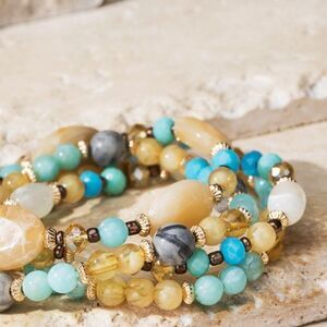 Stone Mixed Bead Bracelet Set